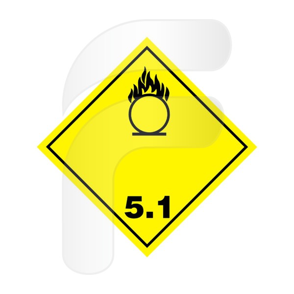 ADHESIVO SEÑAL ADR CLASE 5 COMBURENTE-PERÓXIDO 5.1